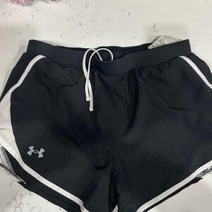 Under Armour Women's Black and White Athletic Shorts